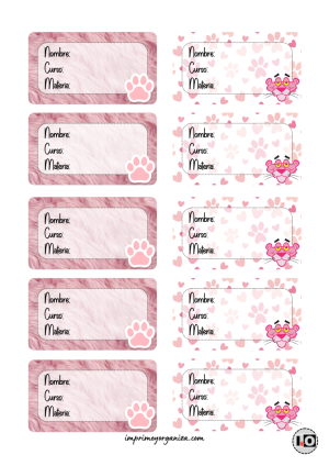 Etiquetas Huellas Rosas